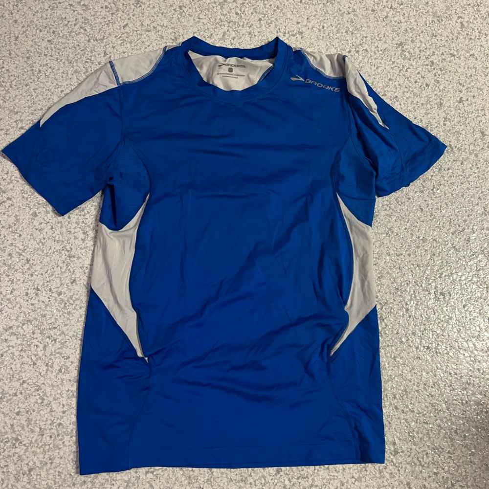 Brooks Blue and White Athletic Shirt